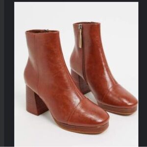 ASOS Brown Leather Ankle Booties